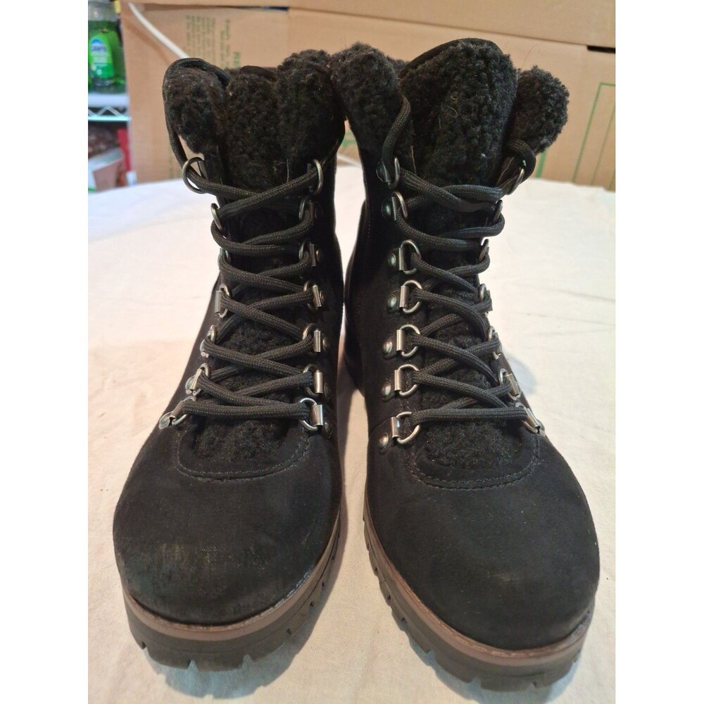 Crown Vintage Black Suede Look boots women 6, Exc Condition